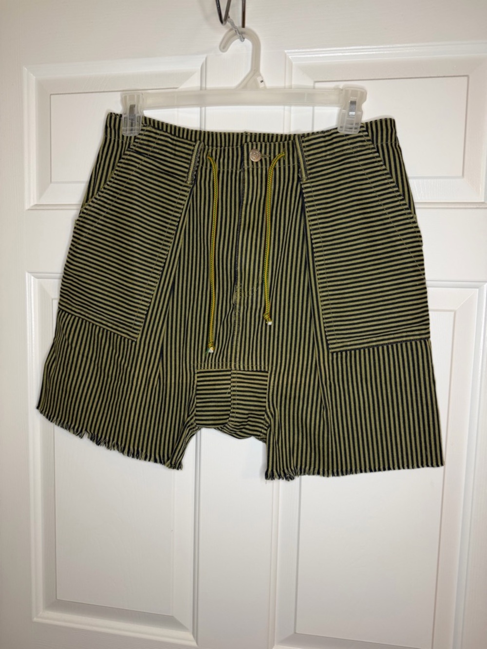 Striped Olive and Black Casual Women’s Shorts